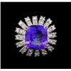 Image 2 : 8.63ct Tanzanite and Diamond Ring - 14KT White Gold