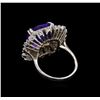 Image 3 : 8.63ct Tanzanite and Diamond Ring - 14KT White Gold