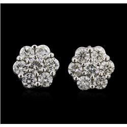 14KT White Gold 1.57ctw Diamond Earrings