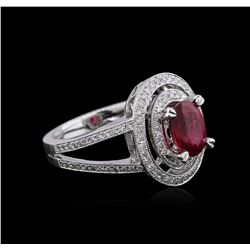 18KT White Gold 1.67ct Ruby and Diamond Ring