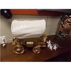 FOLK ART MANTLE CLOCK - COVER CHUCK WAGON
