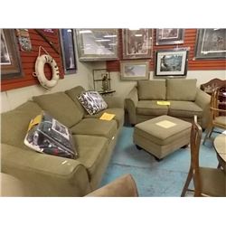 CHESTERFIELD, LOVE SEAT AND ottoman - FROM ESTATE ALL 3 PC - ONE MONEY!!!!!!!!!!