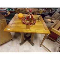 TEAK PATIO TABLE - ANDREW RICHARD DESIGN - APPROX. TOP SIZE - 33 X 33"