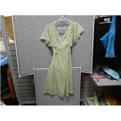 DRESS - LOUNGE - PINK/GREEN - FLORAL WITH SQUARE NECK - SZ SMALL