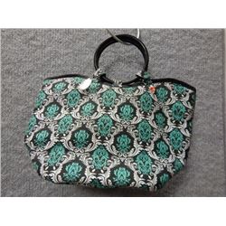 PURSE - FIT FRESH - LUNCH BAG GREEN WHITE AND BLACK PATTERN