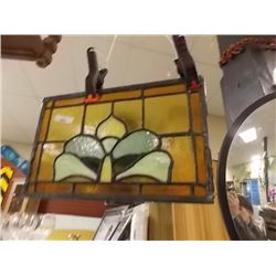 LEADED STAINED GLASS PANEL - 9 X 14"
