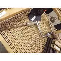 VINTAGE WOOD BRACE &  LATHE VICE