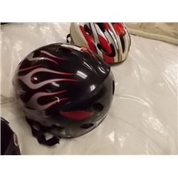 BIKE HELMET - BLACK WITH FLAMES
