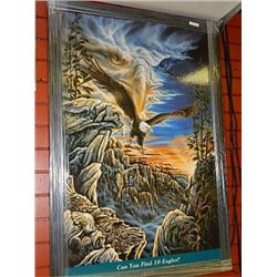 FRAMED PRINT - FIND 10 HIDDEN EAGLES IN THE ART ON BOARD