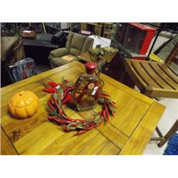 RED HOT CHILLI PEPPER RING AND OIL BOTTLE &PUMPKIN PUMPKIN TRINKET BOX  & TEA LIGHT