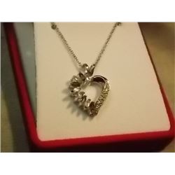 NECKLACE - MULTI GEMSTONE & DIAMONDS SET IN HEART STERLING SILVER SETTING - 0.9 TCW INCLUDES CERTIFI
