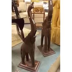 HAND CRAFTED CARVED ELEPHANT - ~2' TALL