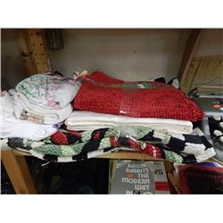 LINEN AND 2 RUGS