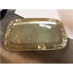 VINTAGE SILVER TRAY - 180GRAMS - SOME ABALONE ACCENT MISSING