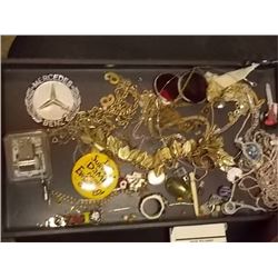 ASSORTED JEWELRY AND CHAINS - TRAY NOT INCLUDED