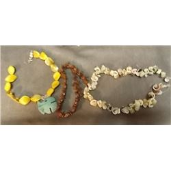 JEWELRY - NATURAL MADE - SHELLS AND APPLE SEED - 3 PC TTL