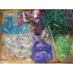 BOX ASSORTED BEADS AND STRING FOR BEADING