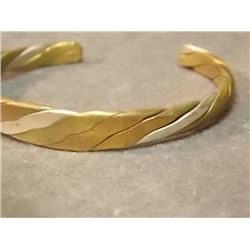 COPPER BRACLET - 2 3/8" INSIDE WIDTH - OPEN CIRCLE - TWISTED AND FLATTENED ASSORTED COLORS