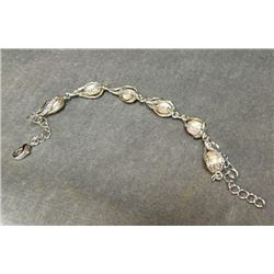 BRACLET - UNIQUE PINK FRESHWATER PEARLS WRAPPED IN STERLING SILVER DETAILED DESIGN BRACELT - RETAIL 