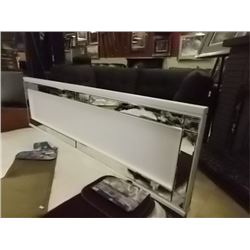KING HEAD BOARD - MIRRORED & WHITE - WALL MOUNTED