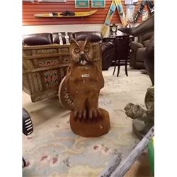 UNIQUE CHAINSAW CARVING - OWL - 25" TALL