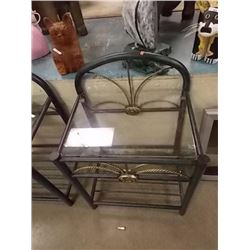 NEW METAL AND GLASS END TABLE