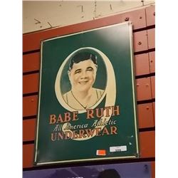 METAL SIGN - BABE RUTH UNDERWEAR