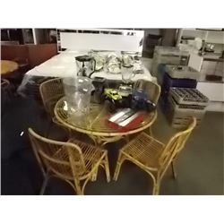 WICKER PATIO SET - ALL ONE MONEY!!!!!!! - TABLE & 4 CHAIRS