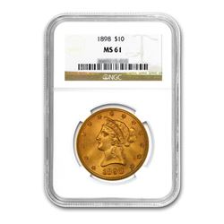 1898 $10 Liberty Gold Eagle NGC MS61