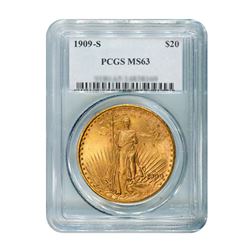 1909-S $20 Saint Gaudens PCGS MS63