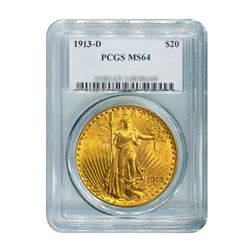 1913-D $20 Saint Gaudens PCGS MS64