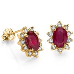 Natural Ruby & Diamond Earrings