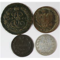 Russia, Kopek to Twenty Five Kopeks, 1766 to 1847