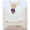 Image 1 : 14K GOLD AMETHYST HEART-SHAPED PENDANT