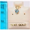 Image 2 : 14K GOLD BLUE TOPAZ HEART-SHAPED PENDANT