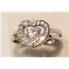 Image 1 : STERLING SILVER CUBIC ZIRCONIA HEART-SHAPED RING