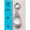 Image 2 : STERLING SILVER CRYSTAL TEAR DROP PENDANT