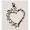 Image 1 : STERLING SILVER DIAMOND HEART DESIGN PENDANT W/ COA