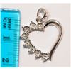 Image 2 : STERLING SILVER DIAMOND HEART DESIGN PENDANT W/ COA