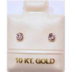 10K GOLD PINK CUBIC ZIRCONIA EARRINGS