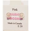 Image 3 : 10K GOLD PINK CUBIC ZIRCONIA EARRINGS