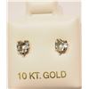Image 1 : 10K GOLD AQUAMARINE HEART-SHAPED EARRINGS