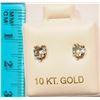 Image 2 : 10K GOLD AQUAMARINE HEART-SHAPED EARRINGS