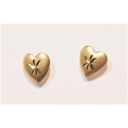 14K GOLD HEART-SHAPED EARRINGS (APPROX. 0.2G)