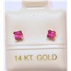 Image 1 : 14K GOLD RUBY(0.37CT) EARRINGS