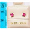 Image 2 : 14K GOLD RUBY(0.37CT) EARRINGS