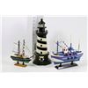 Image 1 : TRAY WITH TWO SHIPS & LIGHTHOUSE