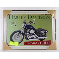 HARLEY DAVIDSON HYDRA-GLIDE FRAMED METAL PICTURE