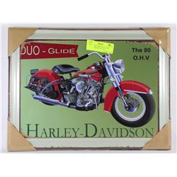 HARLEY DAVIDSON DUO GLIDE FRAMED METAL PICTURE