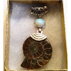 AMMOLITE & OPAL PENDANT